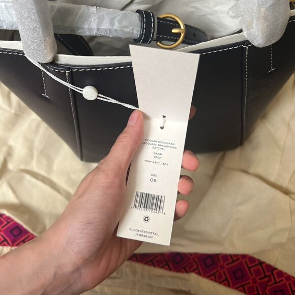 Tory Burch McGraw T Monogram Dragonfly Tote Tory Navy - Picture 10 of 10